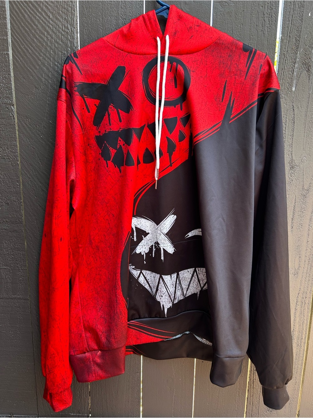 Red & Black Graphic Hoodie Sweatshirt - Street Style